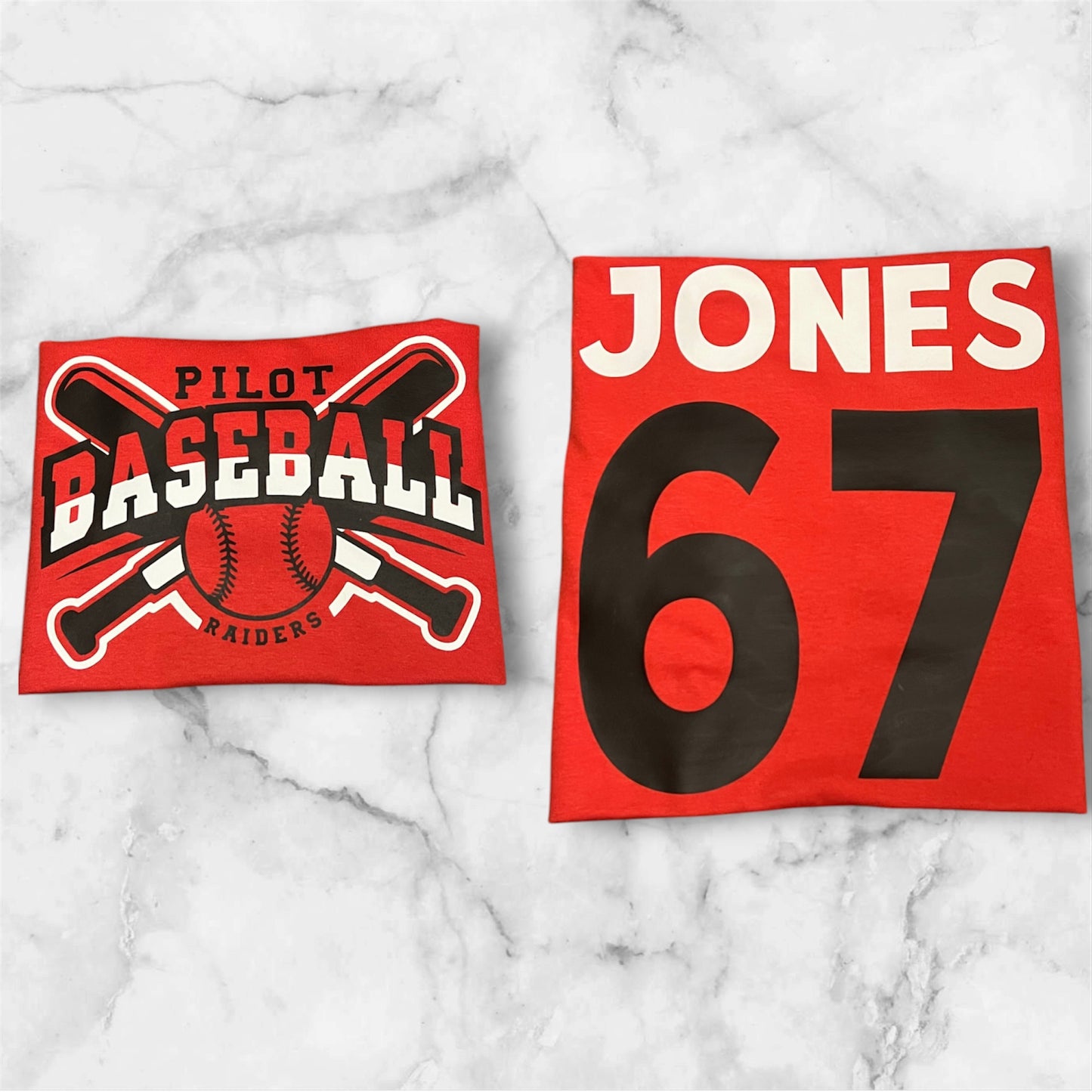 Red Black & White Pilot Baseball