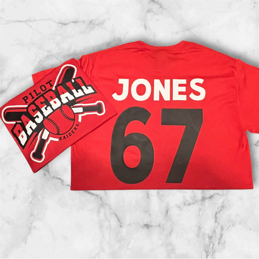Red Black & White Pilot Baseball