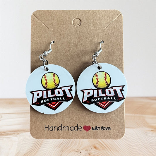 Pilot Baseball/Softball Earrings