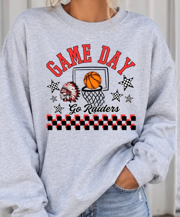 Checkered Raiders with Mascot
