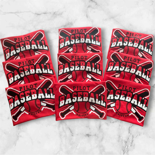 Red Black & White Pilot Baseball