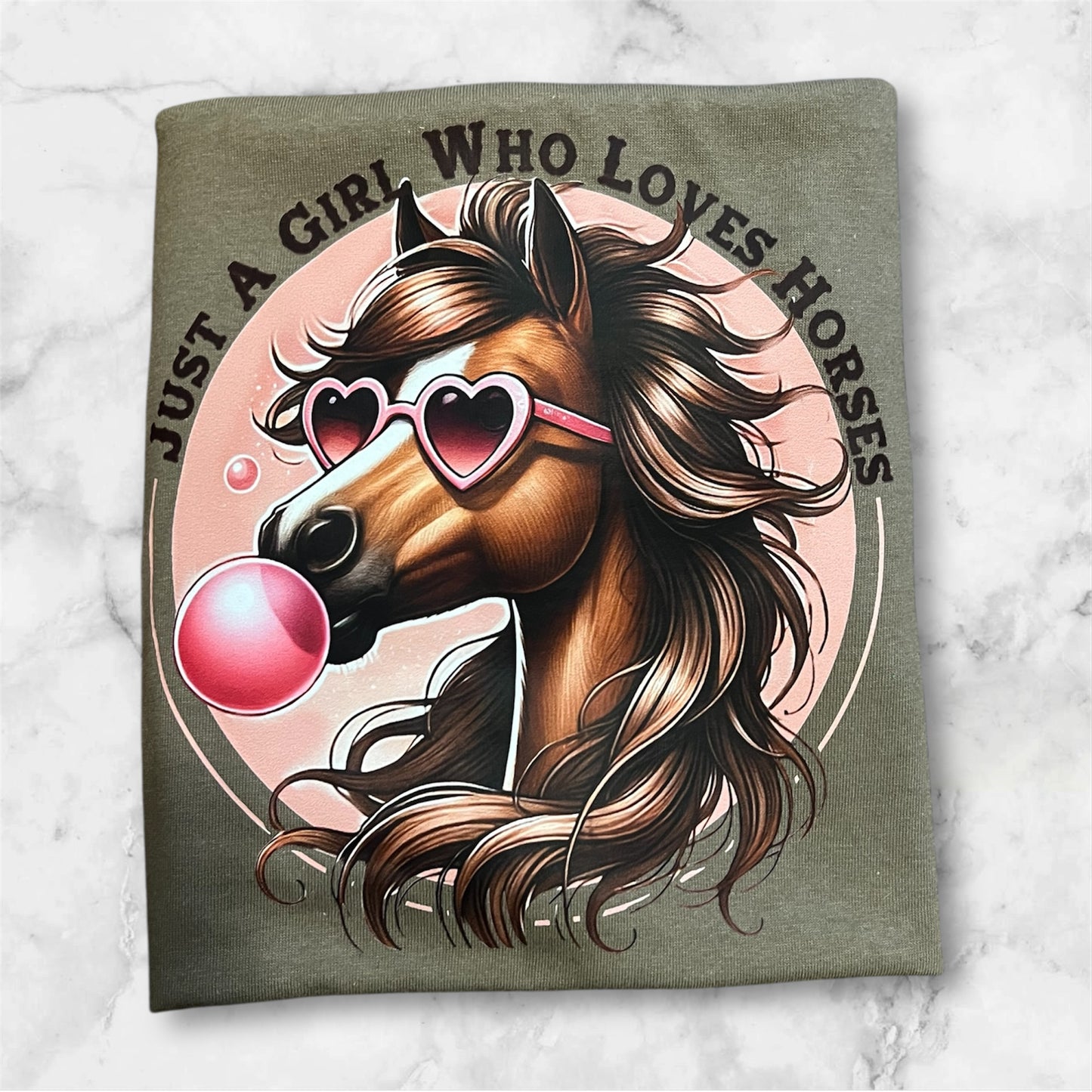 Just a Girl Who Loves Horse with BubbleGum