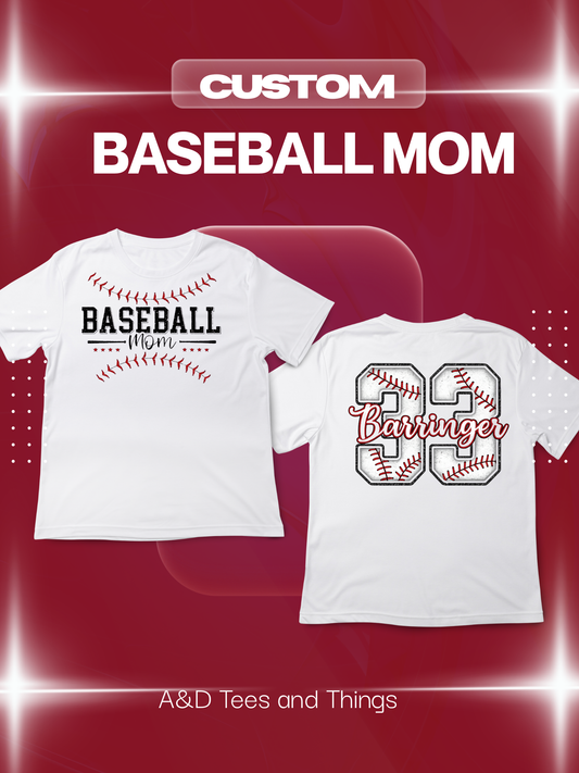 Custom Baseball/Softball Mom T-Shirt